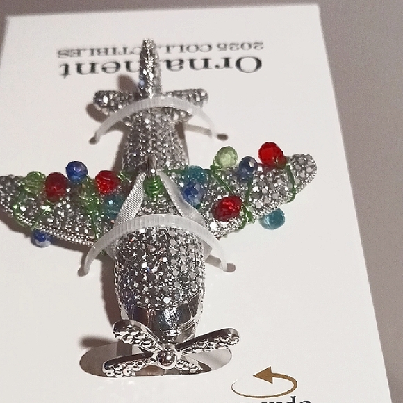Gorgeous! Piper*K  Silver Sparkle Airplane Collectible Ornament ✈️ - Picture 6 of 7